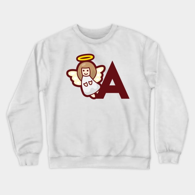 Angel Alphabet Letter A Crewneck Sweatshirt by docferds